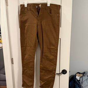 J. Crew Men's Brown Duck Lined Chinos